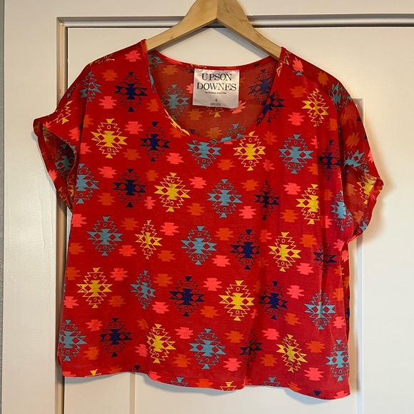 Upson Downes Aztec Print Blouse - Picture 1 of 3